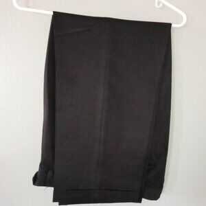 Men's Black Dress Pants 32x30 Pleated Cuffed